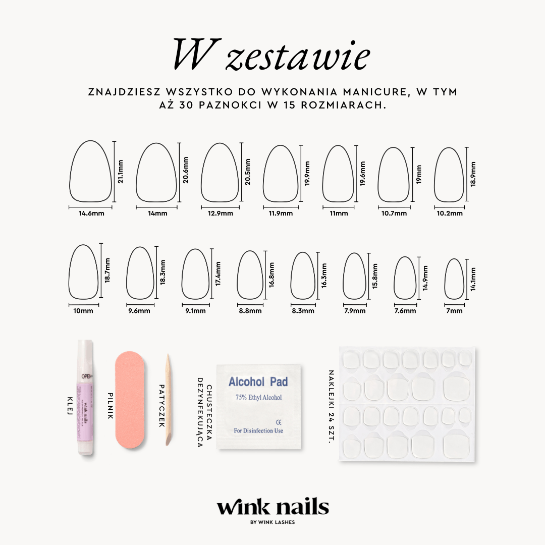 Größentabelle - Mandelnägel