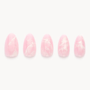 pink marble artificial nails osono