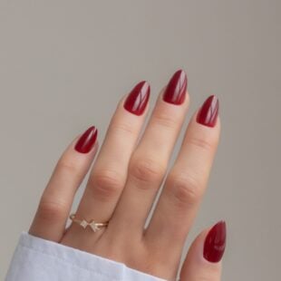 burgundy almond press on